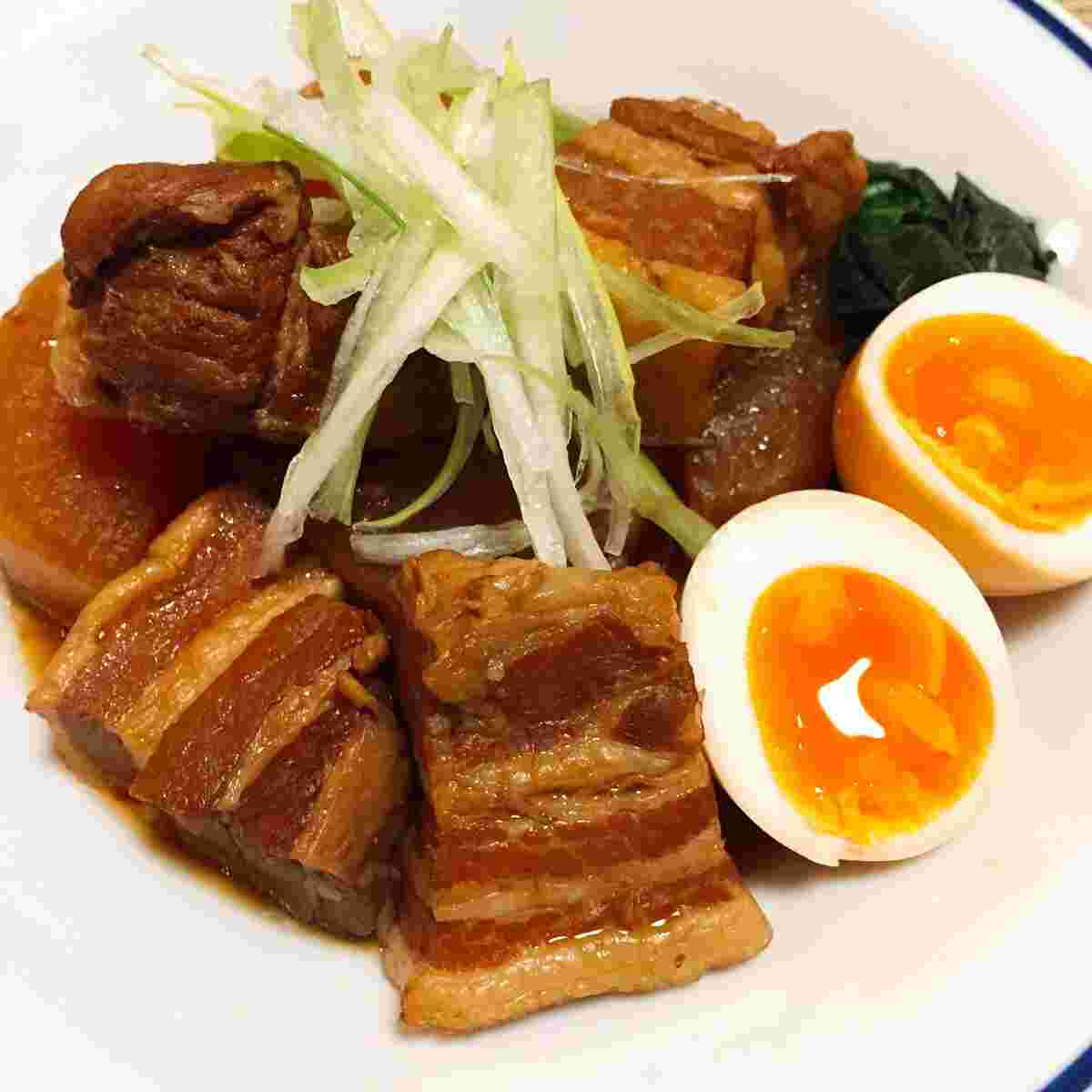 圧力鍋で卵、大根入り豚バラ角煮