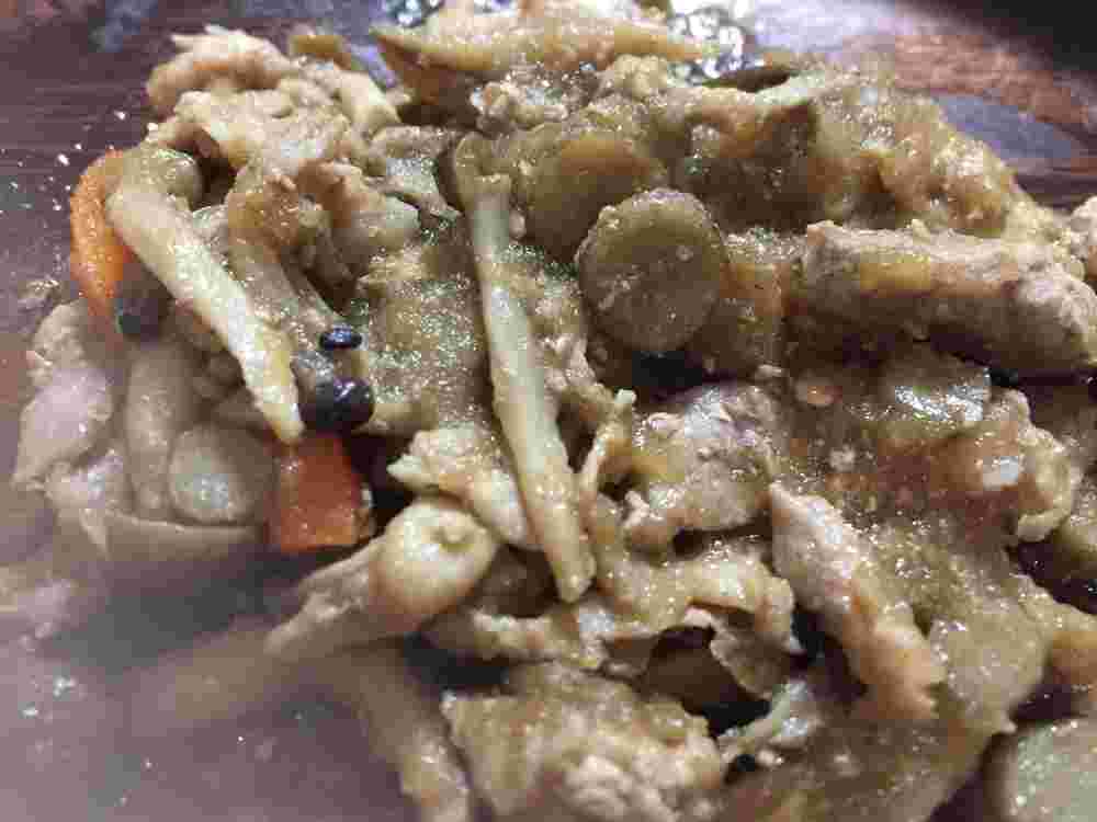 豚こまとごろっと野菜ときのこの玉ねぎソース炒め