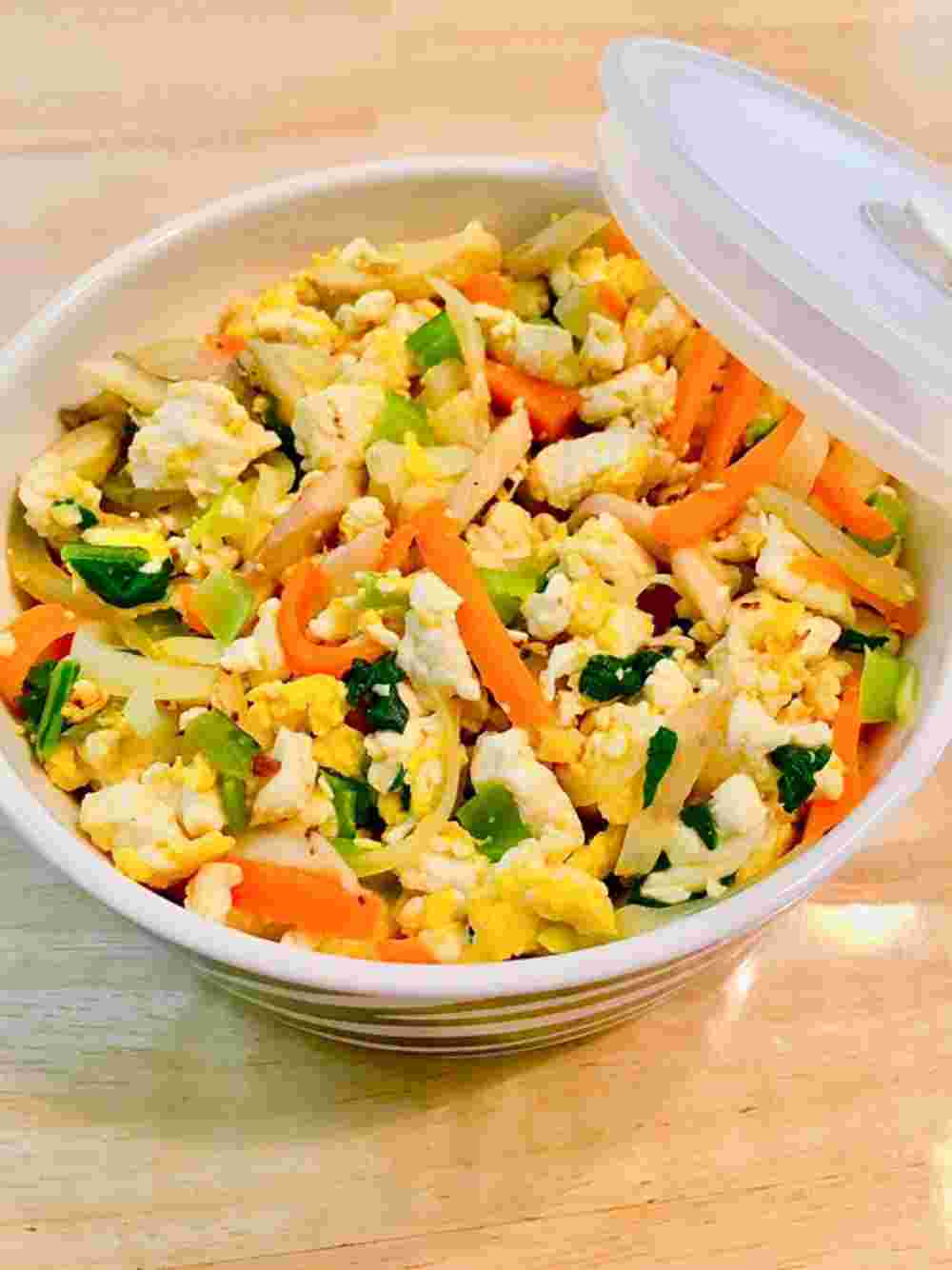 玉ねぎときのこで作る常備菜炒り卵