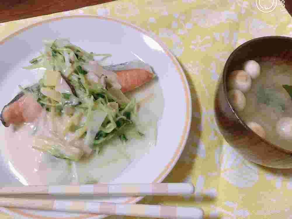鮭とアスパラのクリーム煮