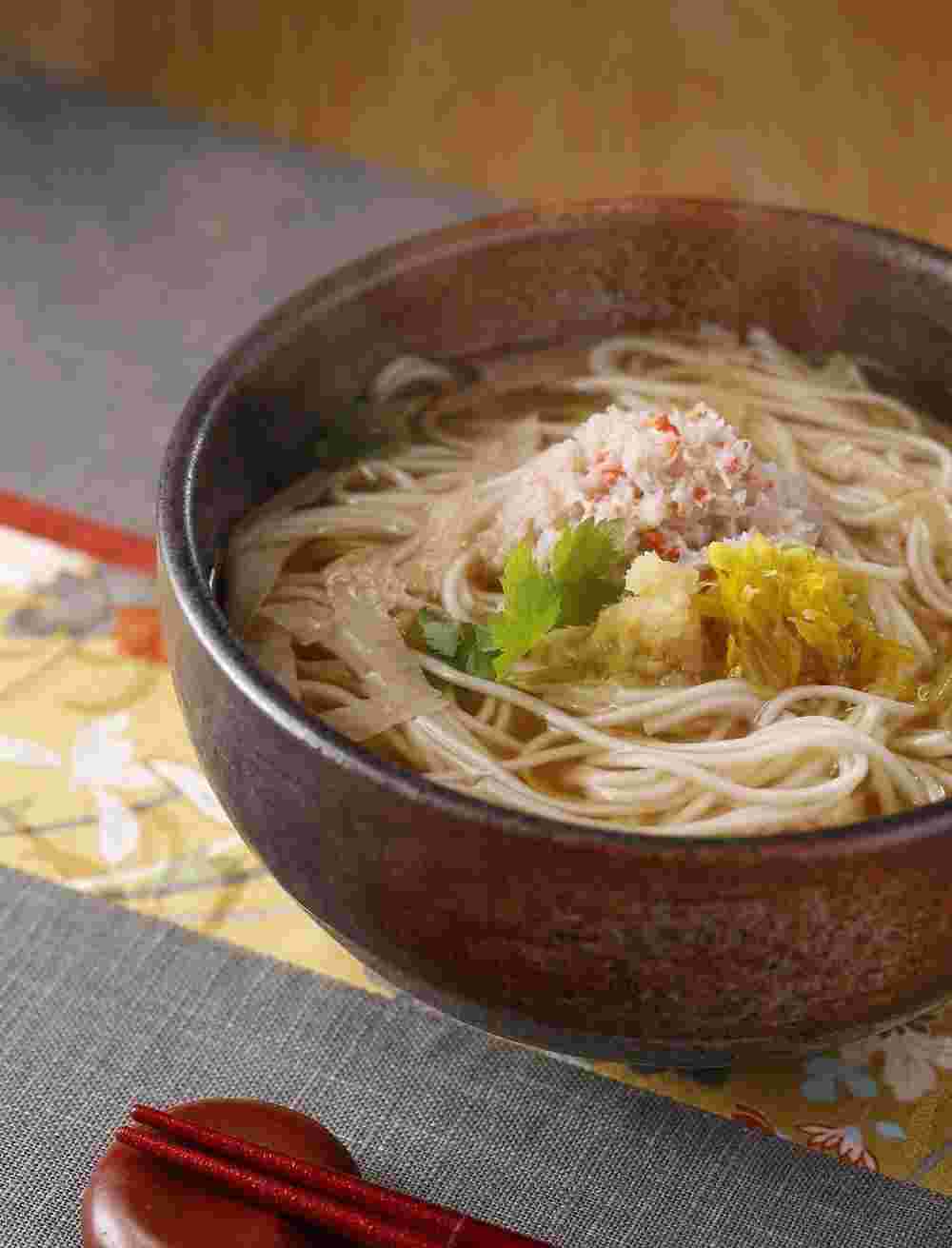 かにと湯葉のあんかけ温麺