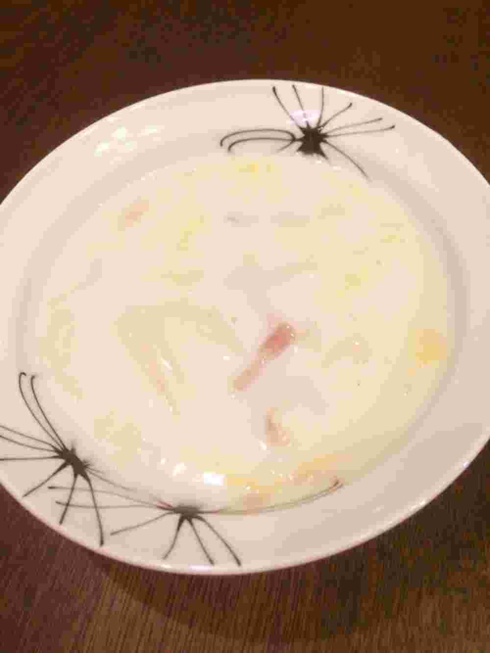 舞茸とベーコンのミルクスープ