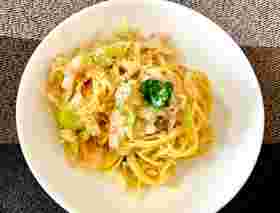 新玉ねぎとツナの豆乳クリームパスタ