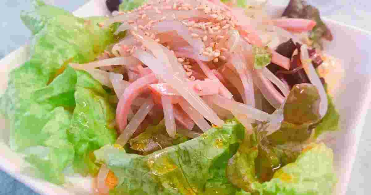 もやしとハムのピリ辛甘酢甘酢和えサラダ