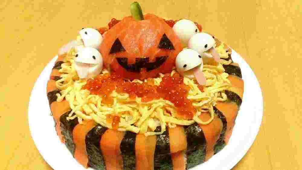 ハロウィン風サーモンのちらし寿司