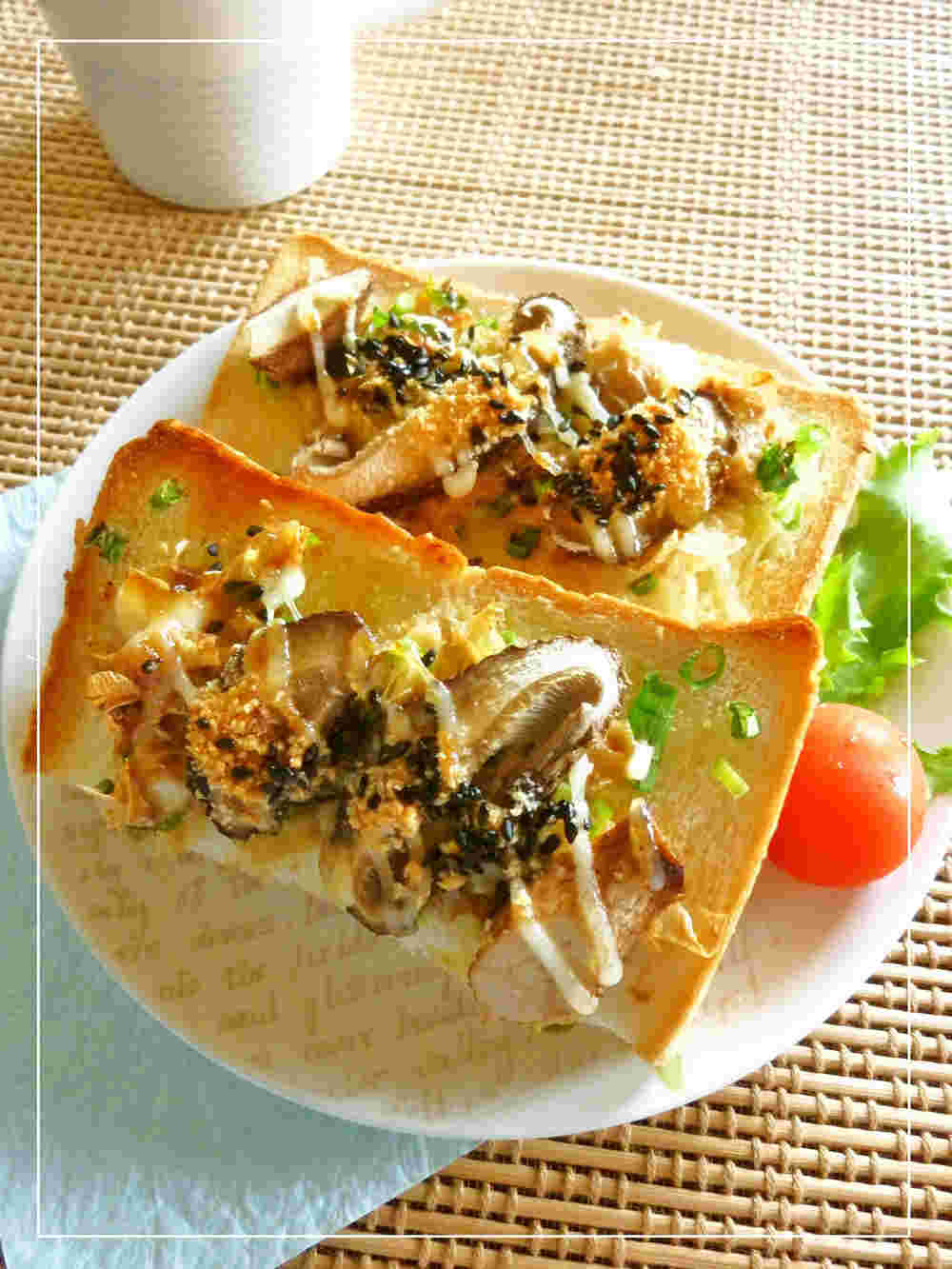 乾燥湯葉と椎茸の和トースト