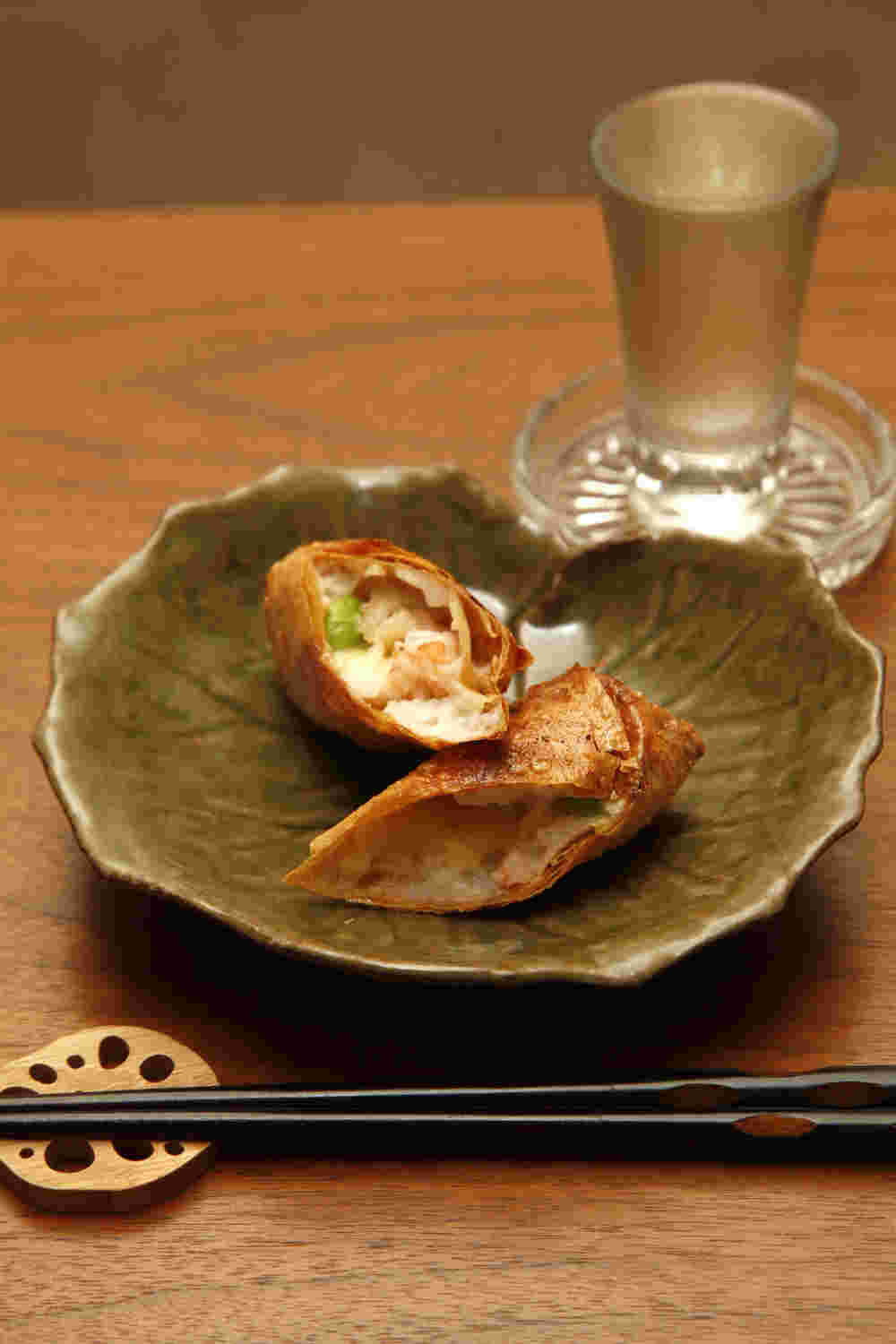 海老とはんぺんの乾燥湯葉巻き揚げ