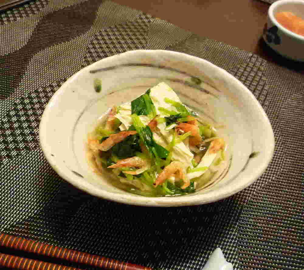乾燥湯葉と三つ葉の煮浸し
