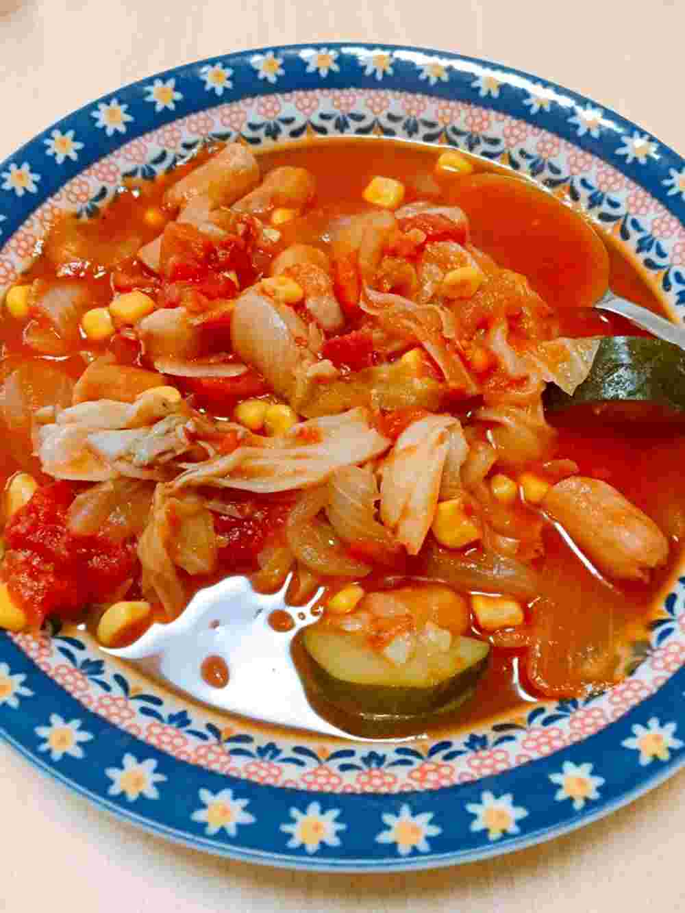 小松菜入りトマトスープ
