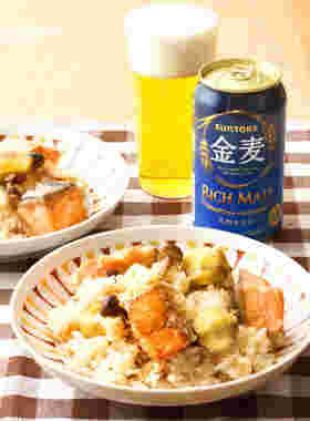 鮭と栗入りのきのこピラフ