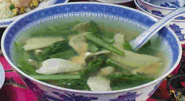 アスパラとあわびのスープ