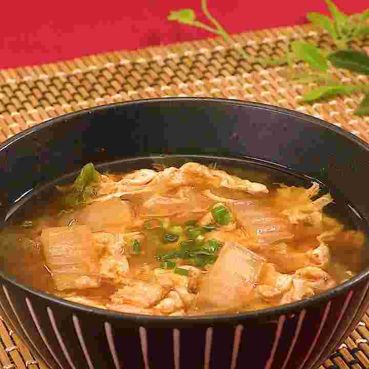 白菜のコチュジャンスープ