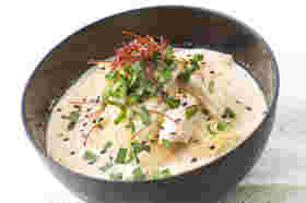 春雨とキムチのヘルシー豆乳スープ