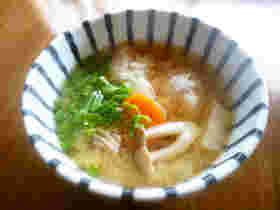 鶏団子の味噌スープ