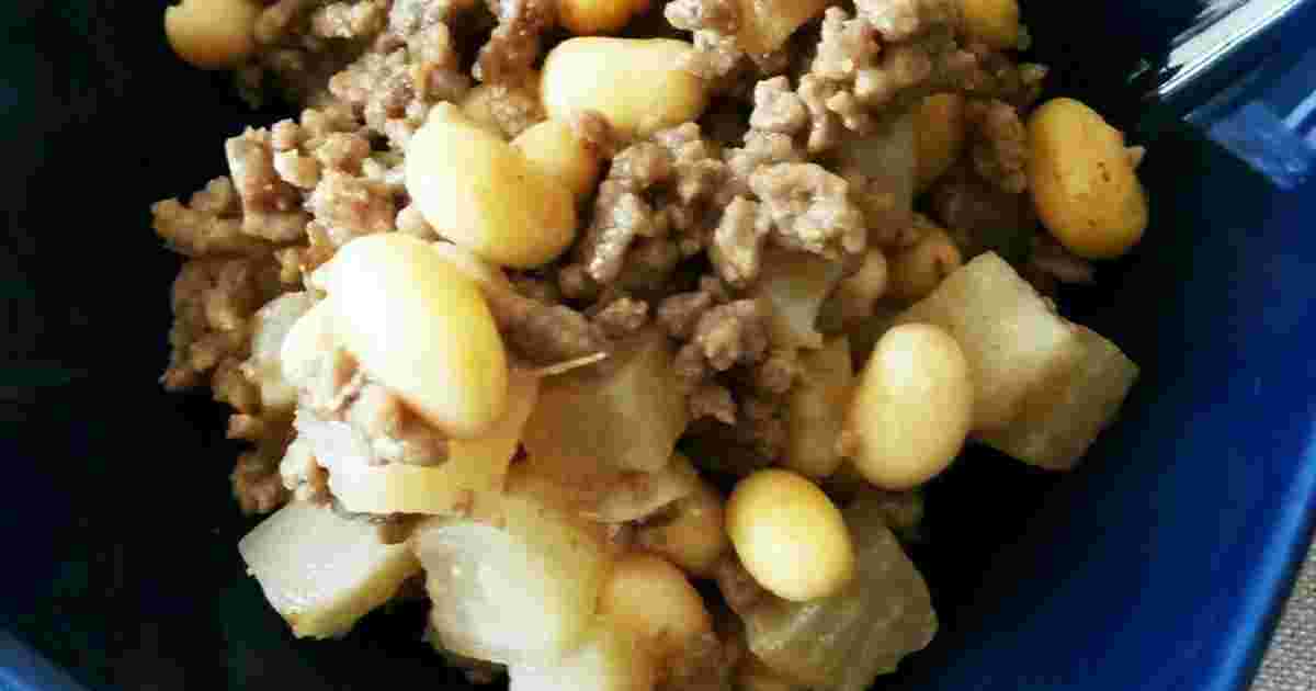 大豆と大根とひき肉の煮物のレシピ