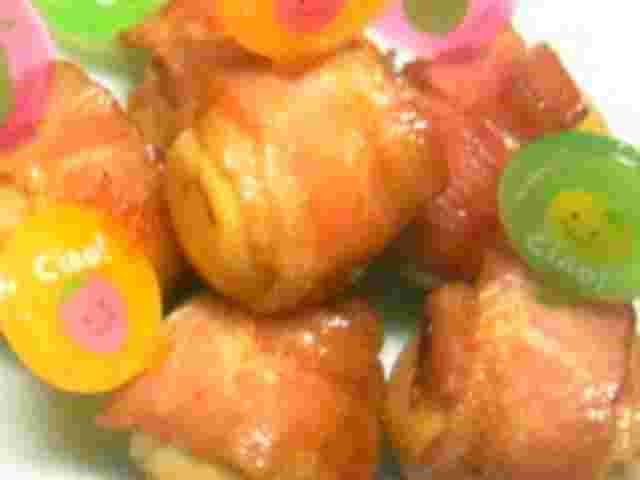 うずらベーコン巻きの照り焼き