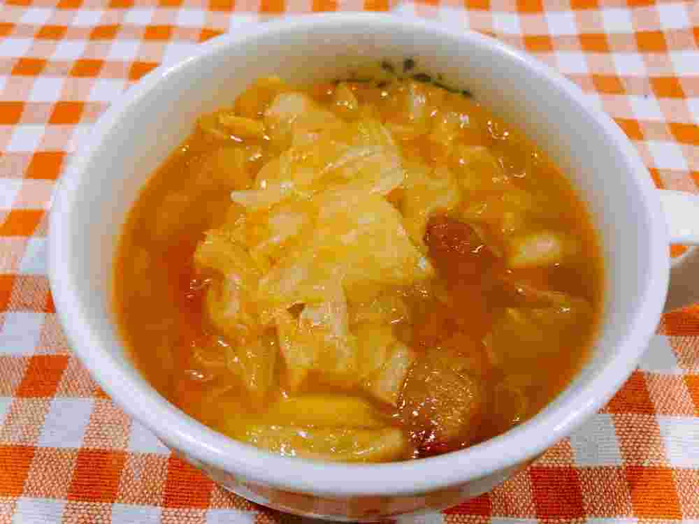 春キャベツとトマトのカレースープ