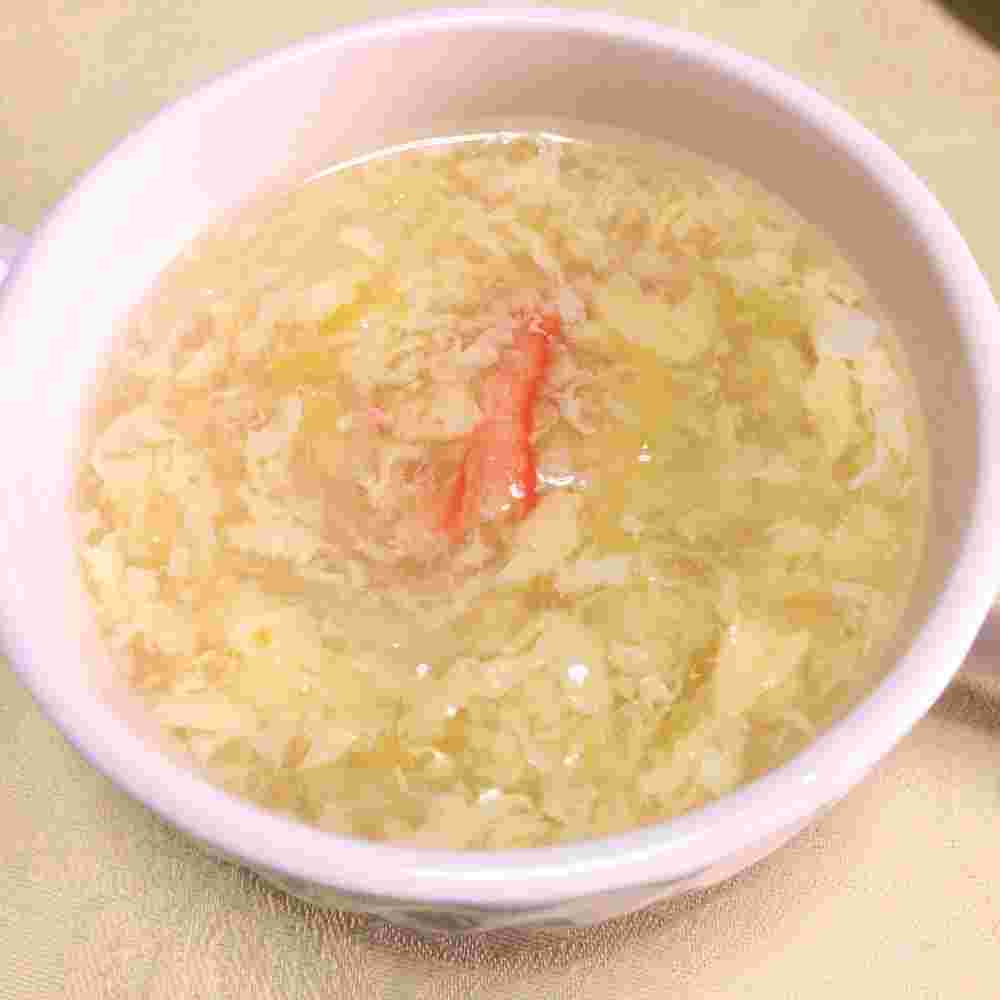 カニと白菜の和風卵スープ
