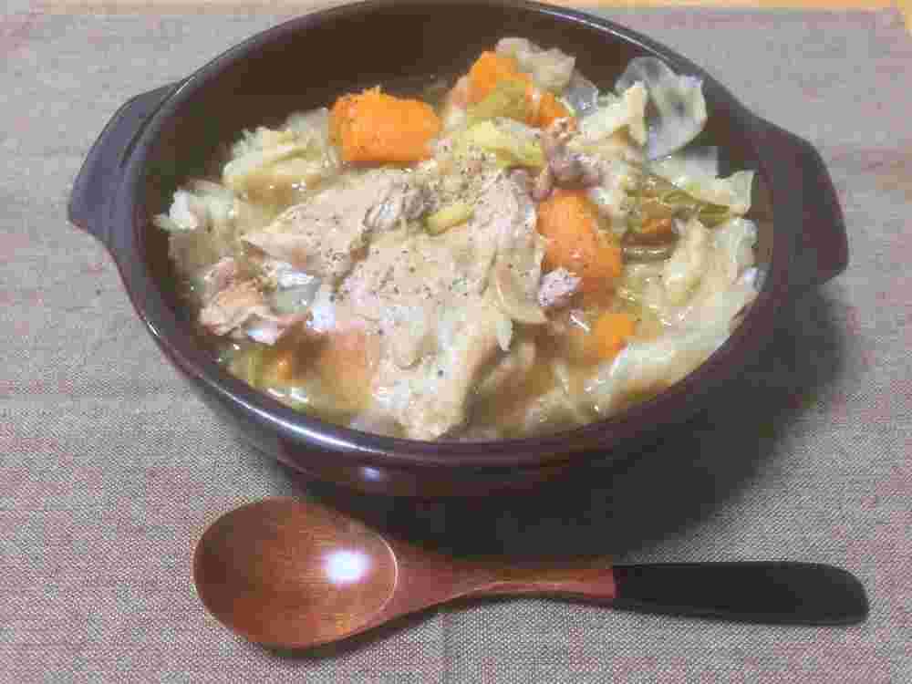 圧力鍋で鶏むね肉丸ごと野菜スープ