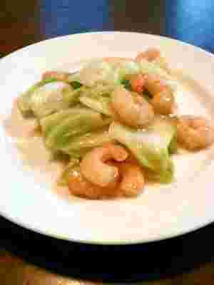 白菜とえびの中華炒め