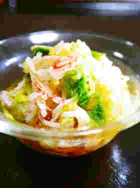 白菜とカニカマの酢の物