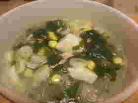 春雨とツナとわかめのスープ