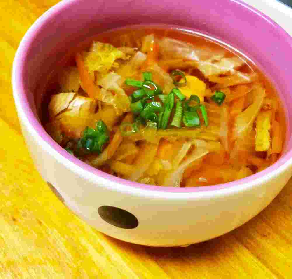 圧力鍋で作る和風だしササミ野菜スープ