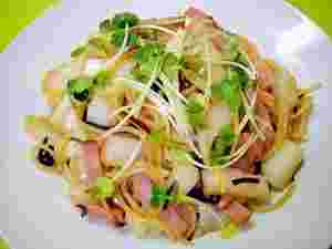 白菜と塩昆布の和風パスタ