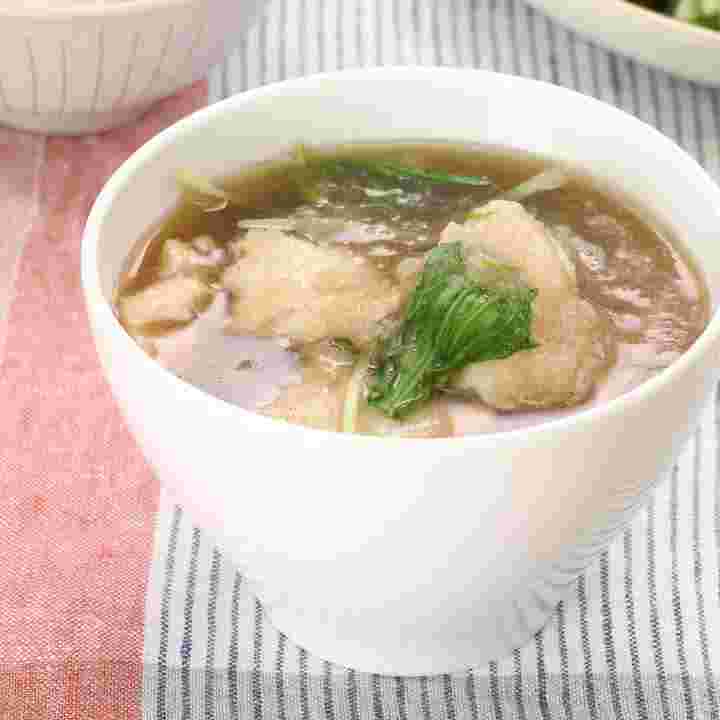 ささみと水菜の大根みぞれスープ