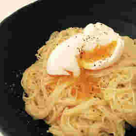 そうめんで作ったカルボナーラ