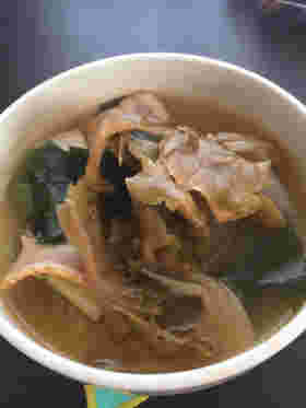 白菜とベーコンと舞茸の中華風スープ