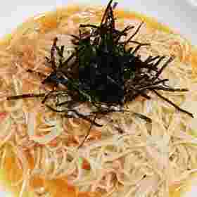 そうめんで作った明太カルボナーラ