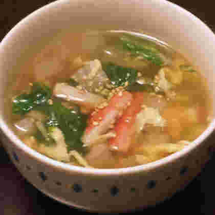 大根とカニカマのあんかけスープのレシピ