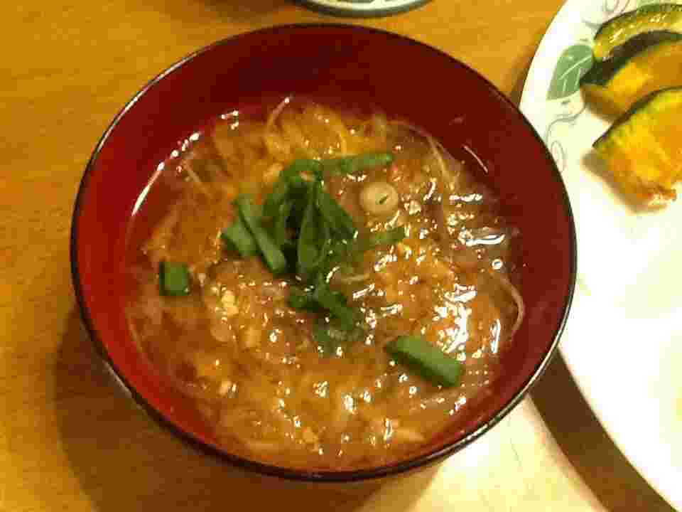 カニカマもずく酢大根のみそ汁スープのレシピ
