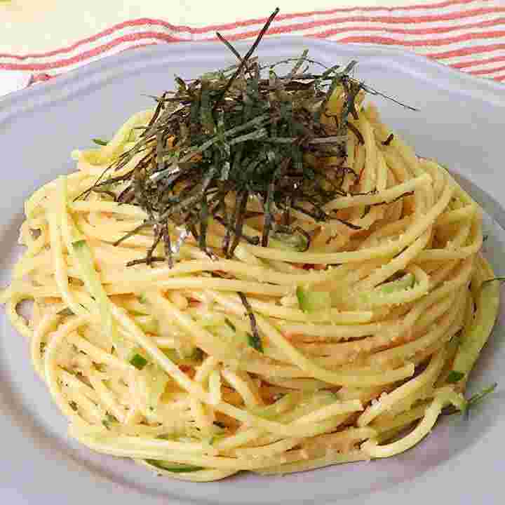 きゅうりと明太子の海苔パスタ