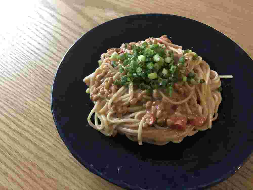明太子納豆ペペロンチーノ