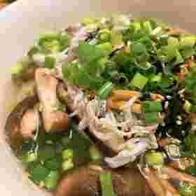 椎茸とシラスの豆腐茶漬け