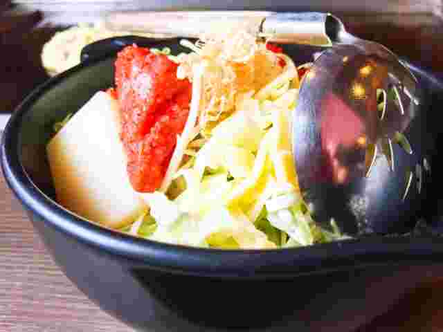 明太子とキャベツが入ったもんじゃレシピ