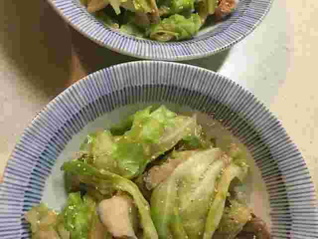 キャベツと舞茸の明太バター