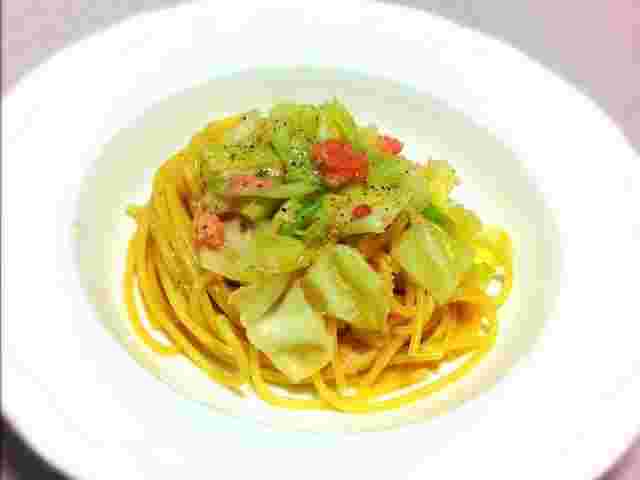 明太子とキャベツのパスタ