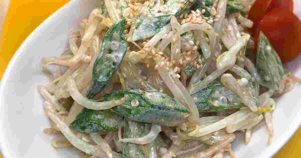 もやしを大量消費できるもやしとオクラのマヨポン酢和え