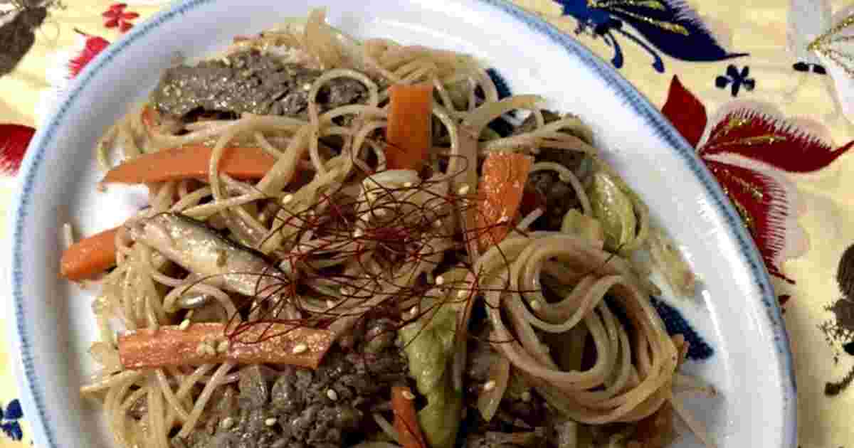 白菜と牛肉のチャプチェ風炒めのレシピ