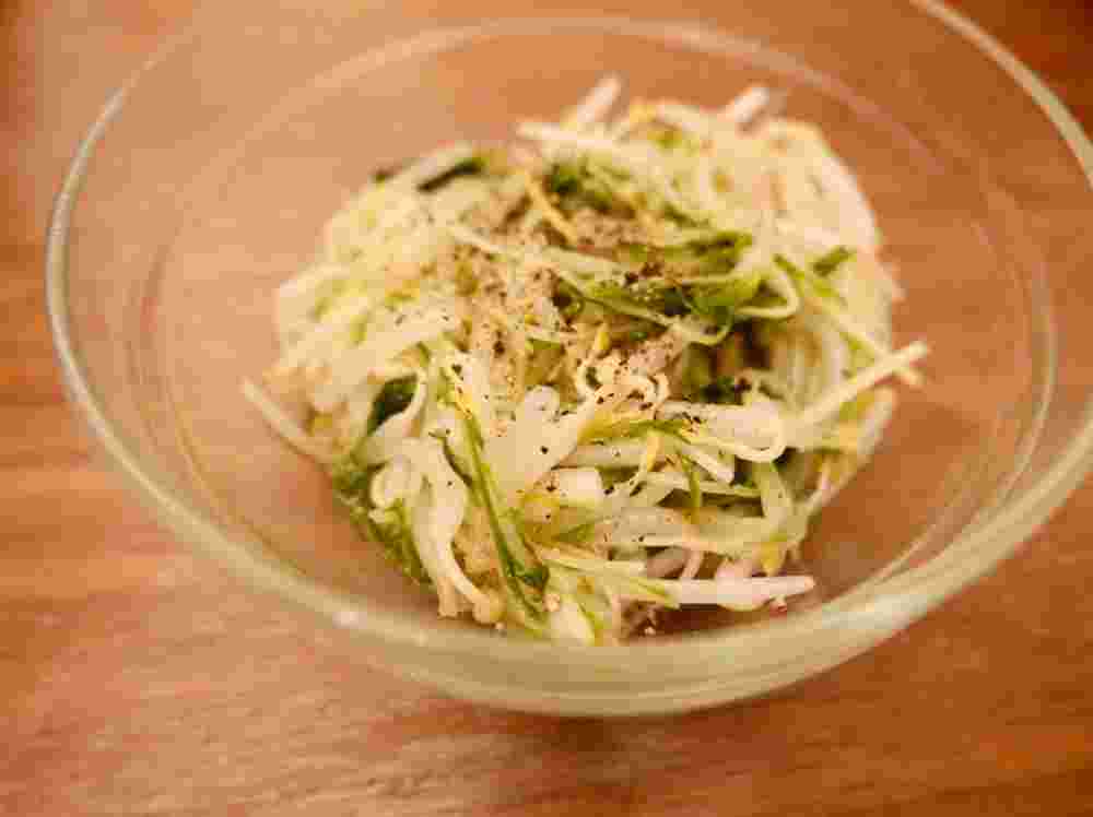 水菜ともやしのナムル風おひたし