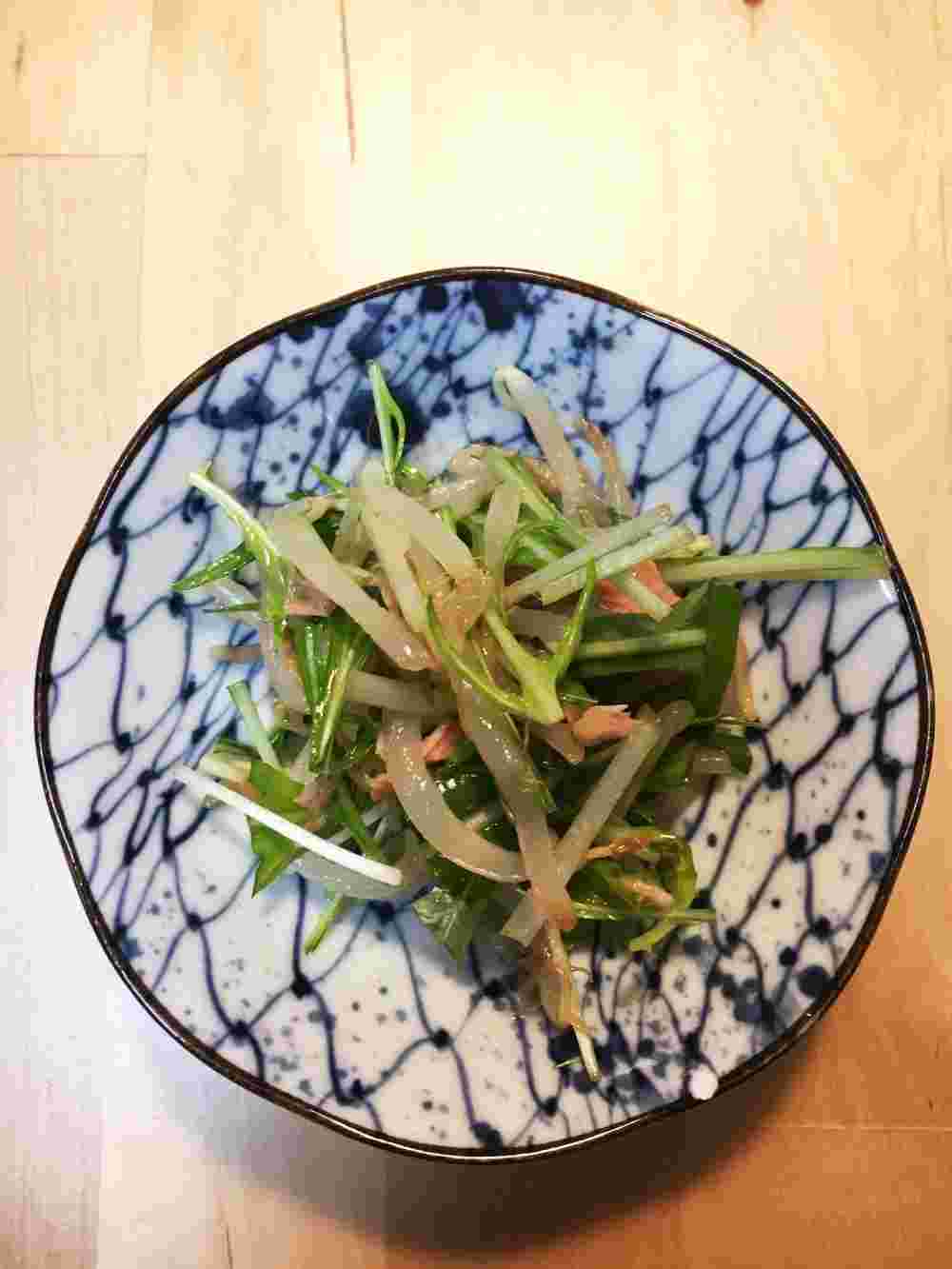 水菜ともやしのナムル風和え
