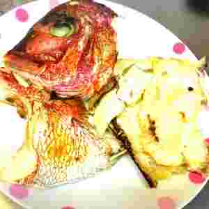 金目鯛の塩焼き・かぶと焼き