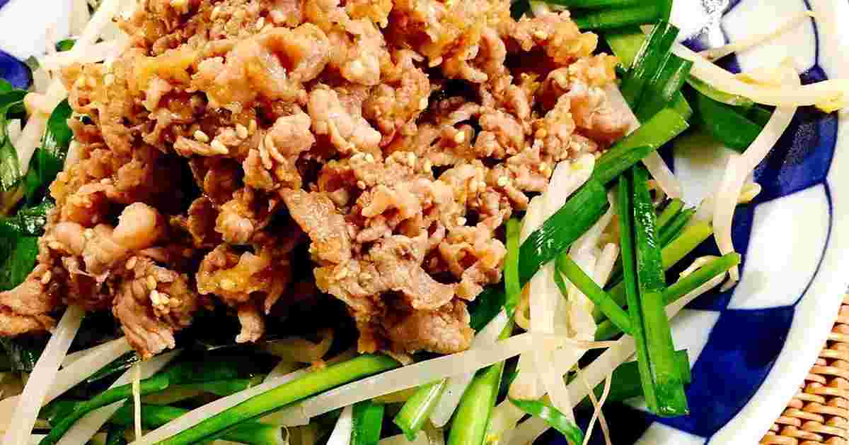 ニラもやしの牛肉ポン酢のレシピ
