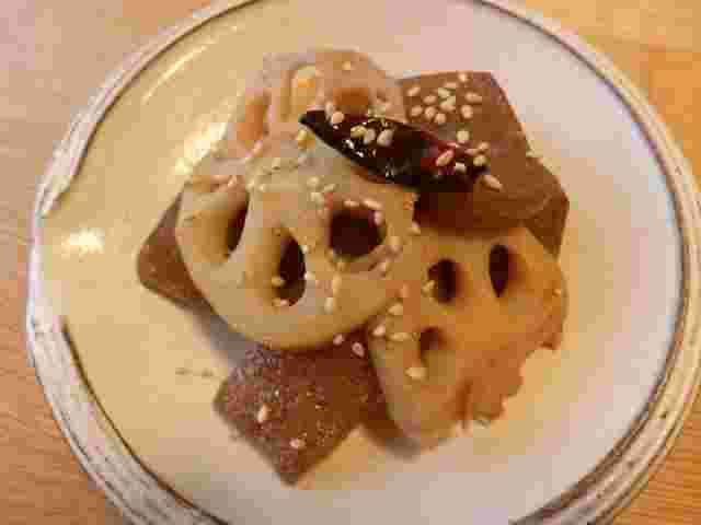 れんこんとこんにゃくのめんつゆ簡単きんぴらのレシピ