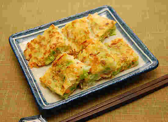 ツナ入りの白菜チヂミ