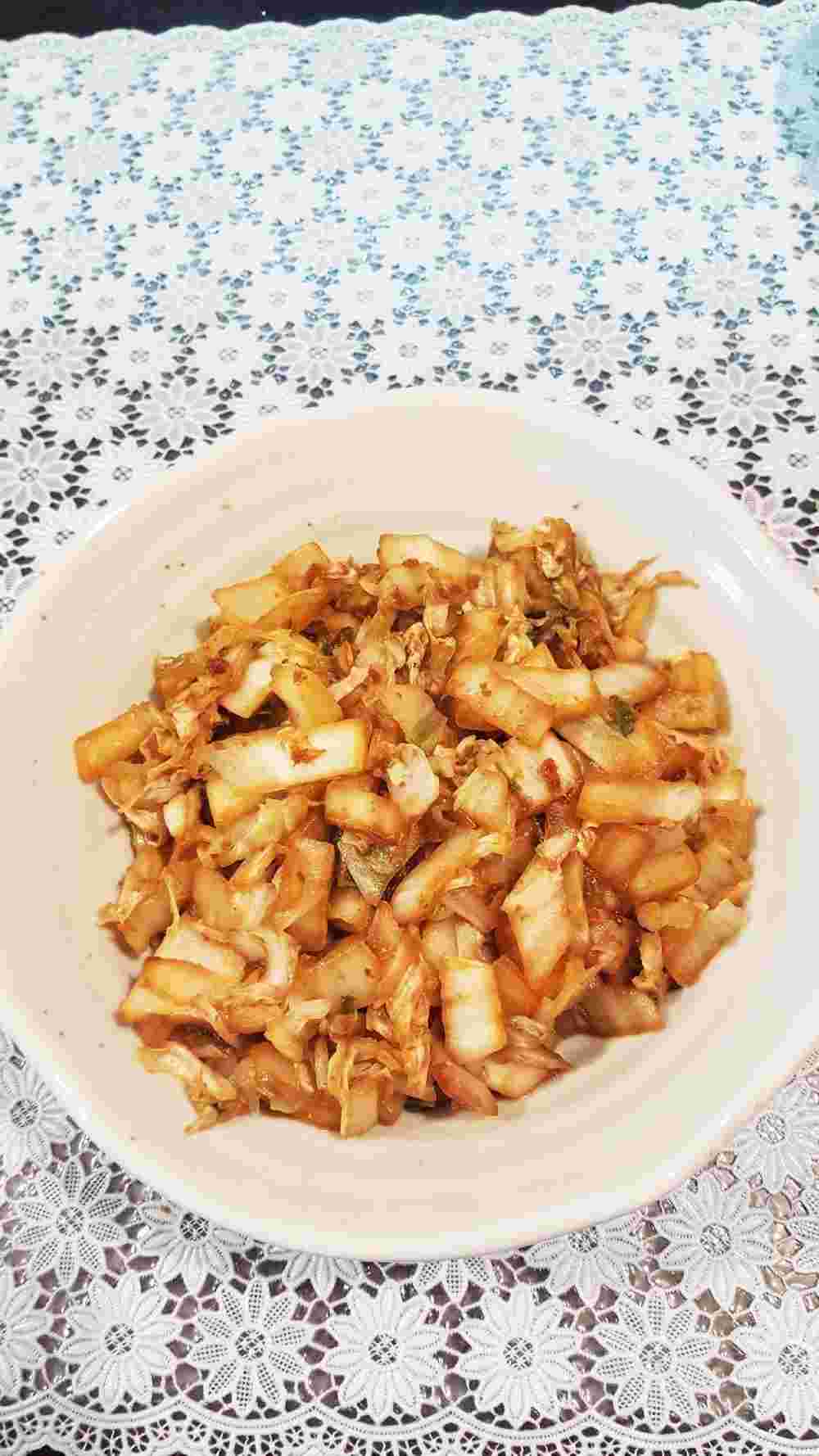 古漬けのアレンジレシピで作る白菜の油炒め