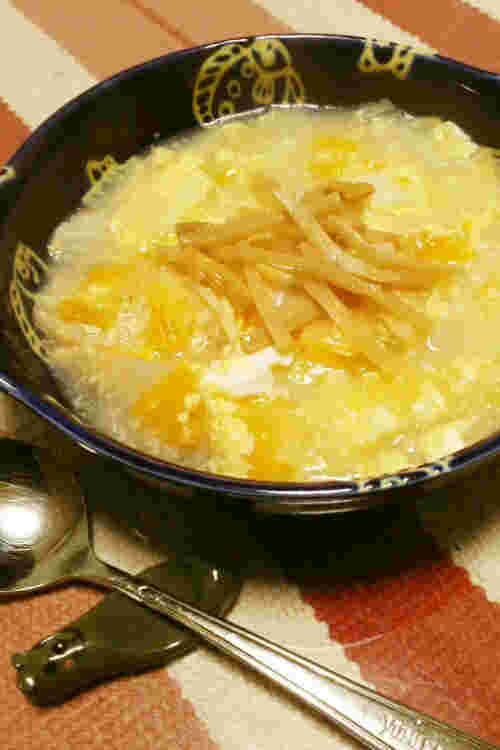 古漬けのアレンジレシピで作る白菜卵スープ